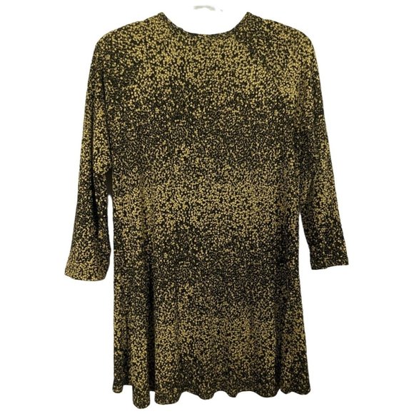 Tianello by Steve Barraza black yellow scoop neck high low‎ 3/4" sleeve top S - Picture 2 of 7